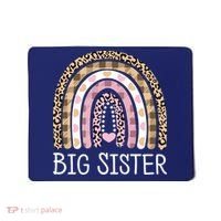 Big Sister Outfit Girls Rainbow Leopard Big Sis Announcement Mousepad thumb 0