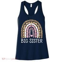 Big Sister Outfit Girls Rainbow Leopard Big Sis Announcement Women's Tank Top thumb 0
