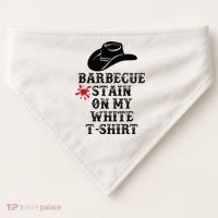 Barbecue Stain On My White Country Western USA-Made Doggie Bandana thumb 0