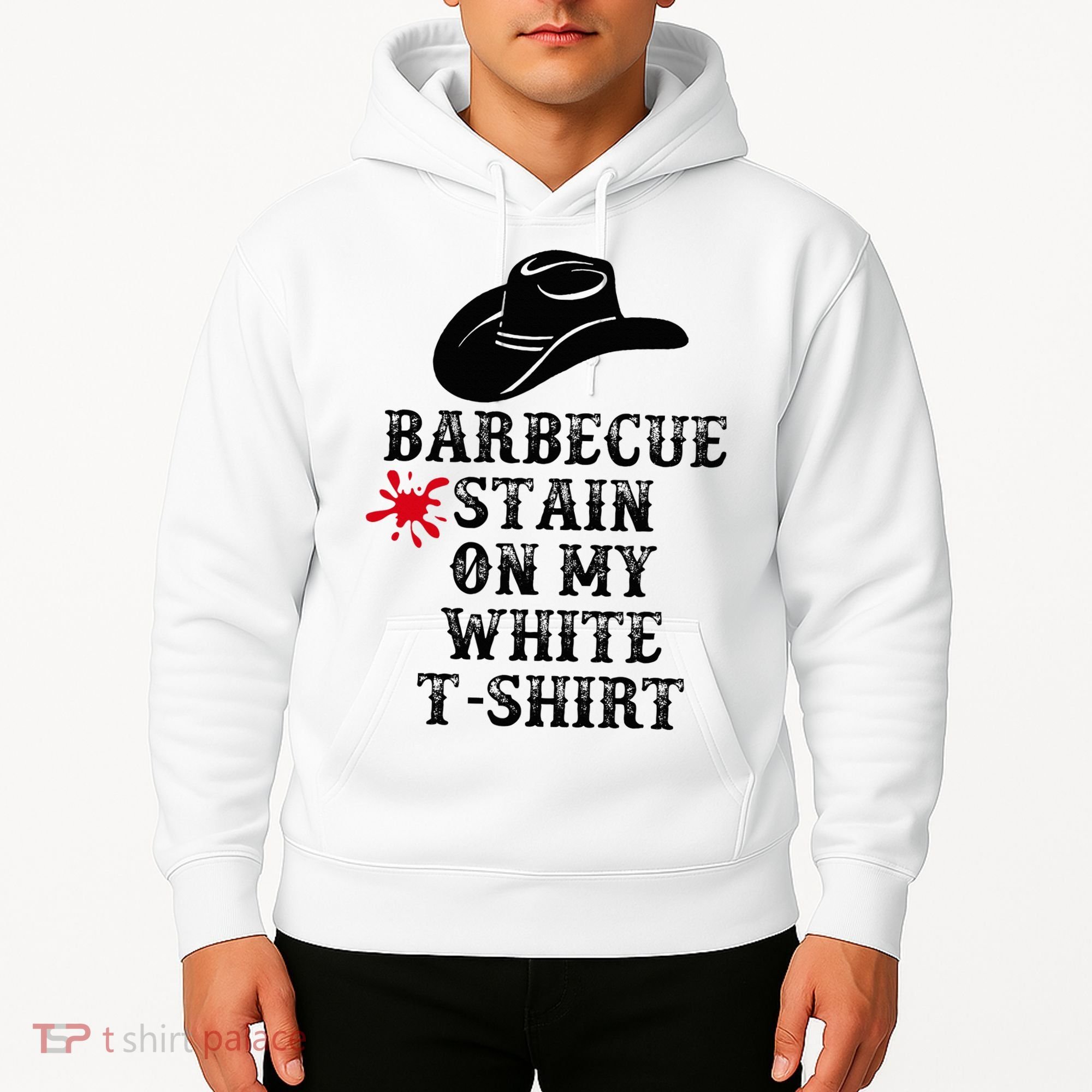 Barbecue Stain On My White Country Western Hoodie