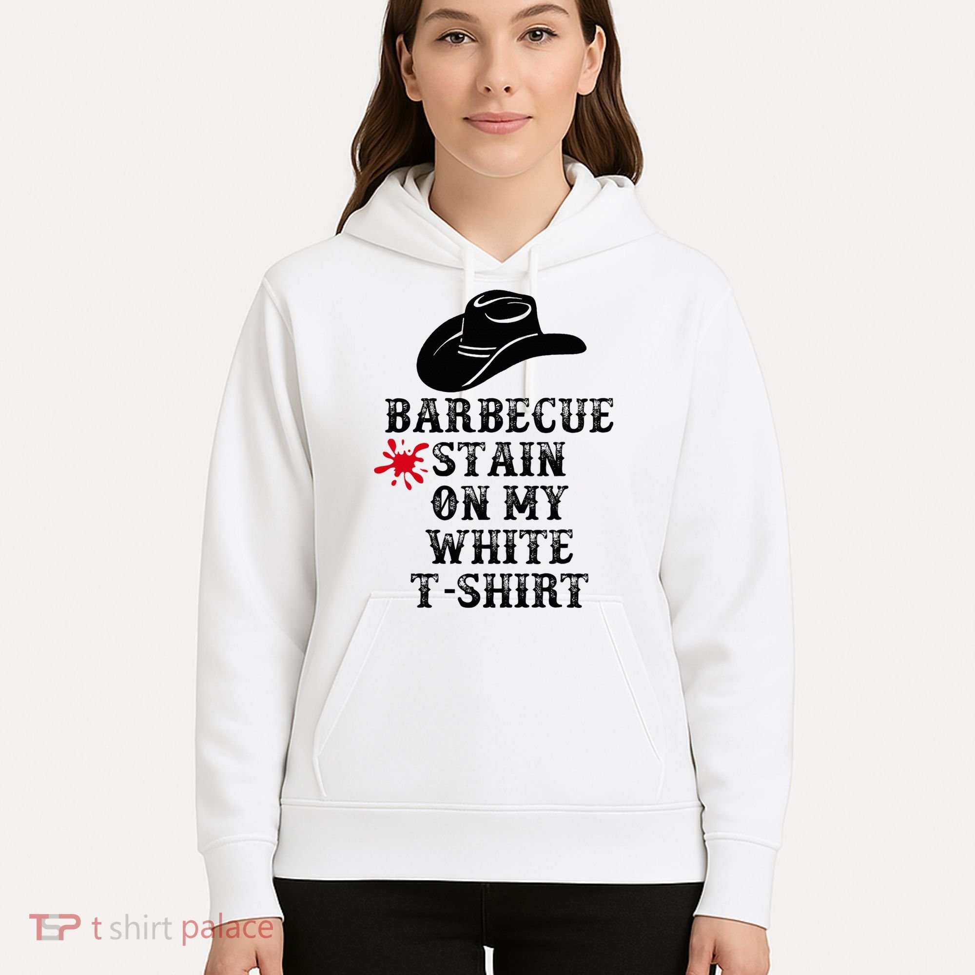Barbecue Stain On My White Country Western Hoodie