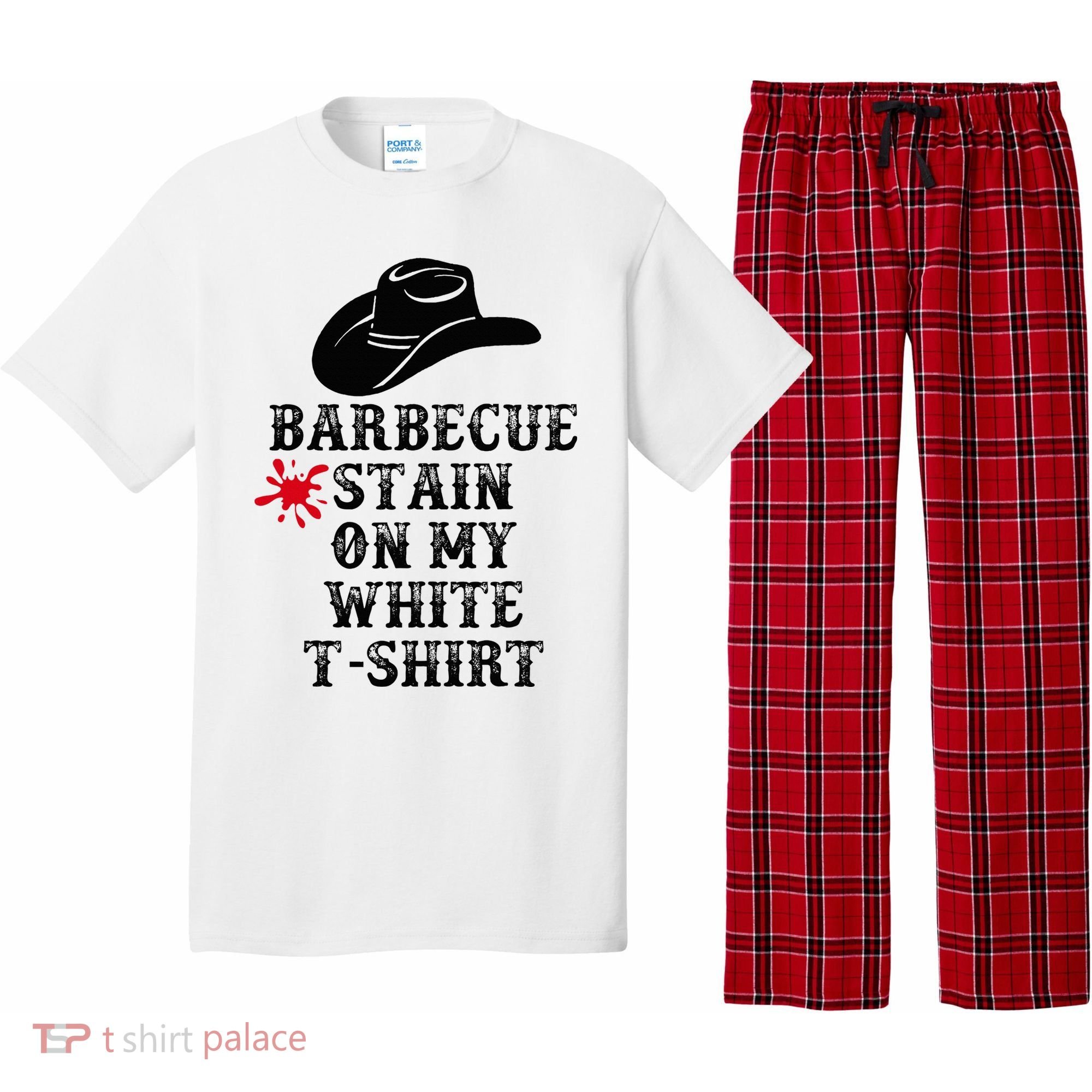 Barbecue Stain On My White Country Western Pajama Set