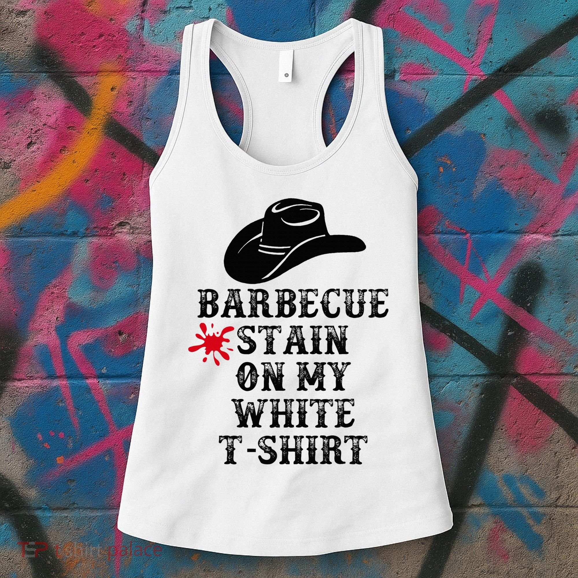 Barbecue Stain On My White Country Western Women's Tank Top