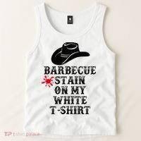 Barbecue Stain On My White Country Western Tank Top thumb 2