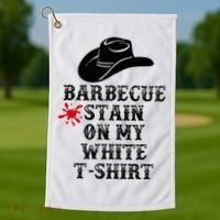 Barbecue Stain On My White Country Western Golf Towel thumb 1