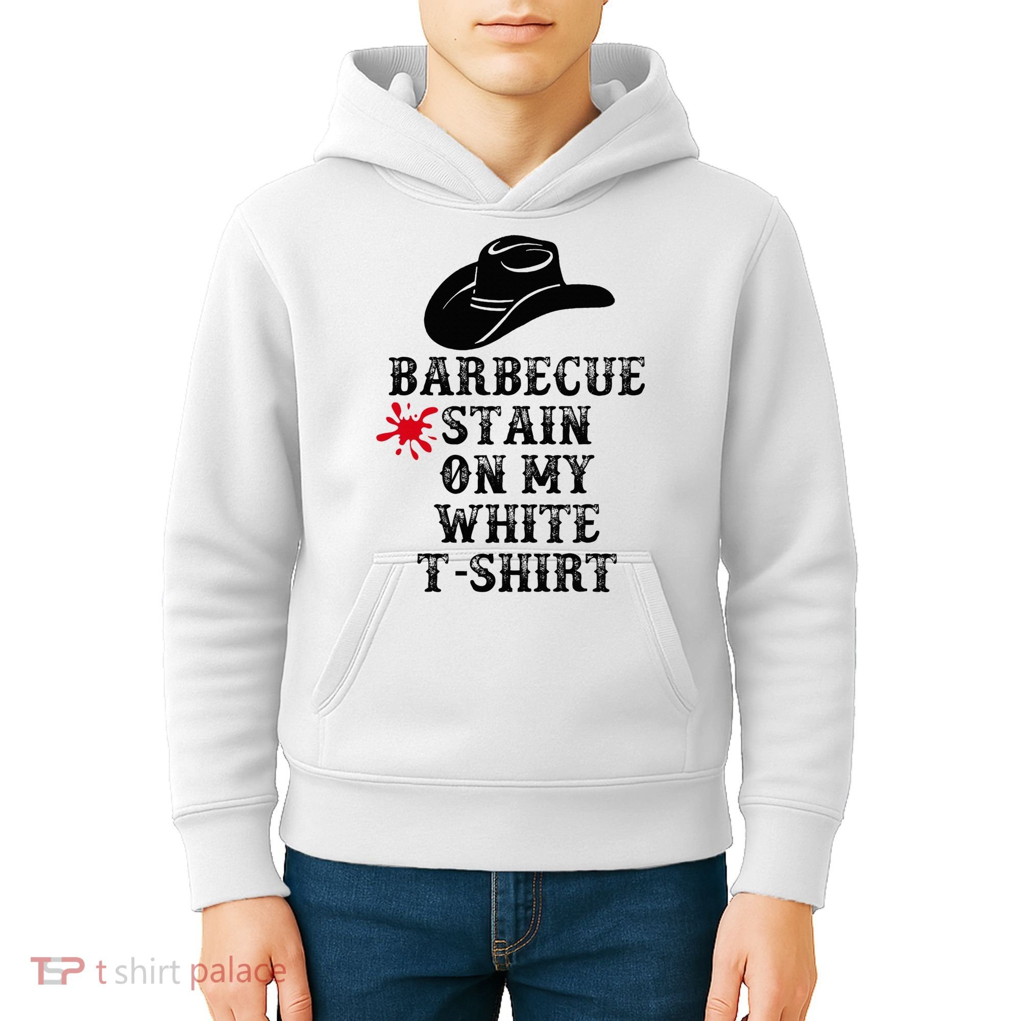 Barbecue Stain On My White Country Western Kids Hoodie