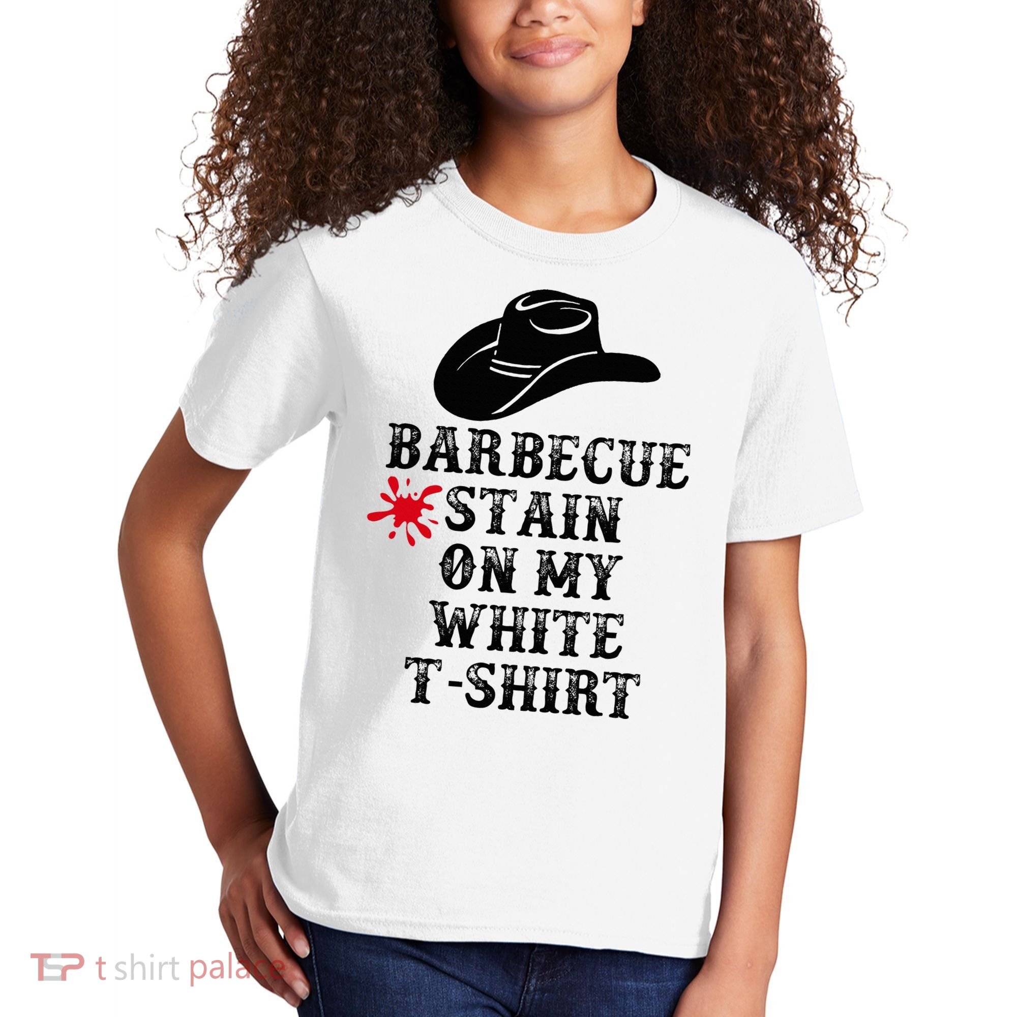 Barbecue Stain On My White Country Western Kids T-Shirt