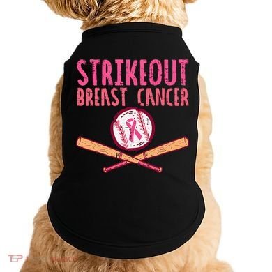 Baseball Strike Out Breast Cancer Doggie Tank