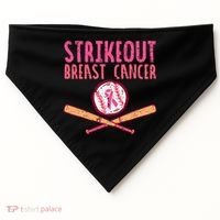 Baseball Strike Out Breast Cancer USA-Made Doggie Bandana thumb 0