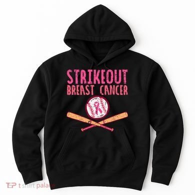 Baseball Strike Out Breast Cancer Hoodie