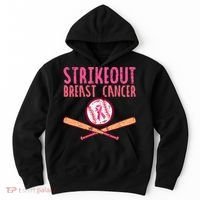 Baseball Strike Out Breast Cancer Hoodie thumb 0
