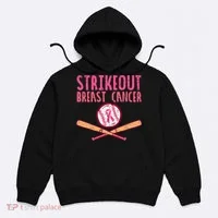 Baseball Strike Out Breast Cancer Hoodie thumb 0