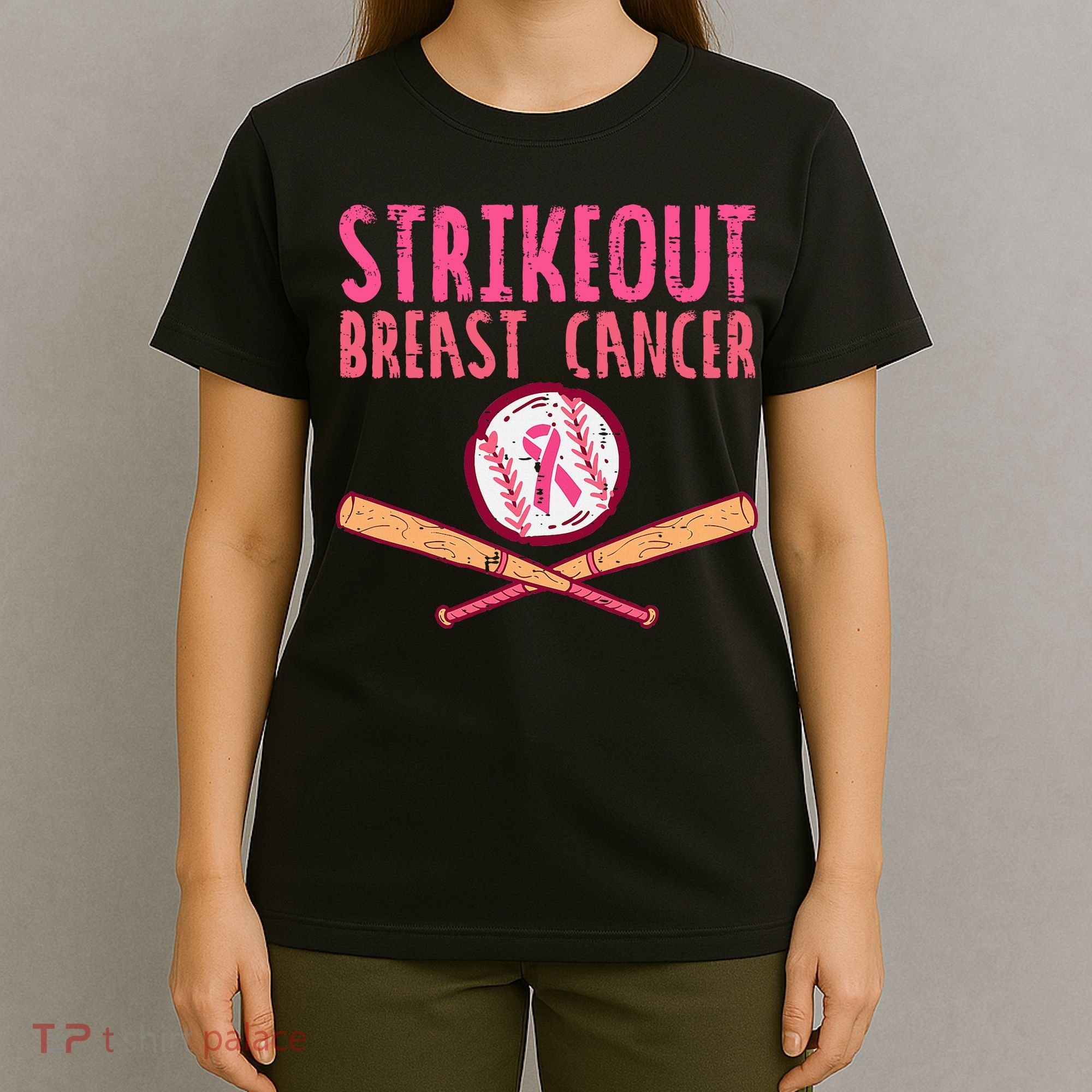 Baseball Strike Out Breast Cancer T-Shirt