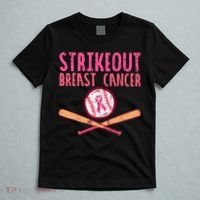Baseball Strike Out Breast Cancer T-Shirt thumb 5