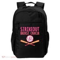 Baseball Strike Out Breast Cancer Backpack thumb 0