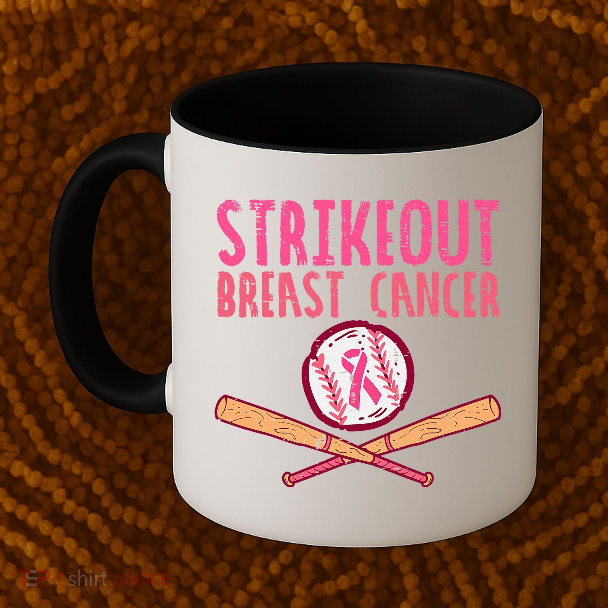 Baseball Strike Out Breast Cancer Coffee Mug