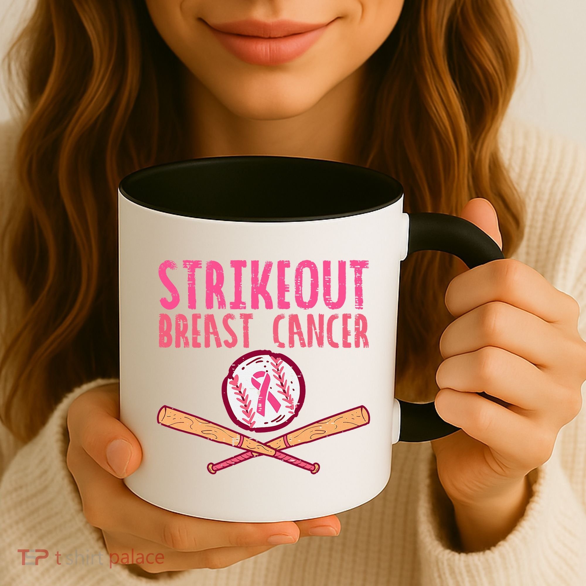 Baseball Strike Out Breast Cancer Coffee Mug