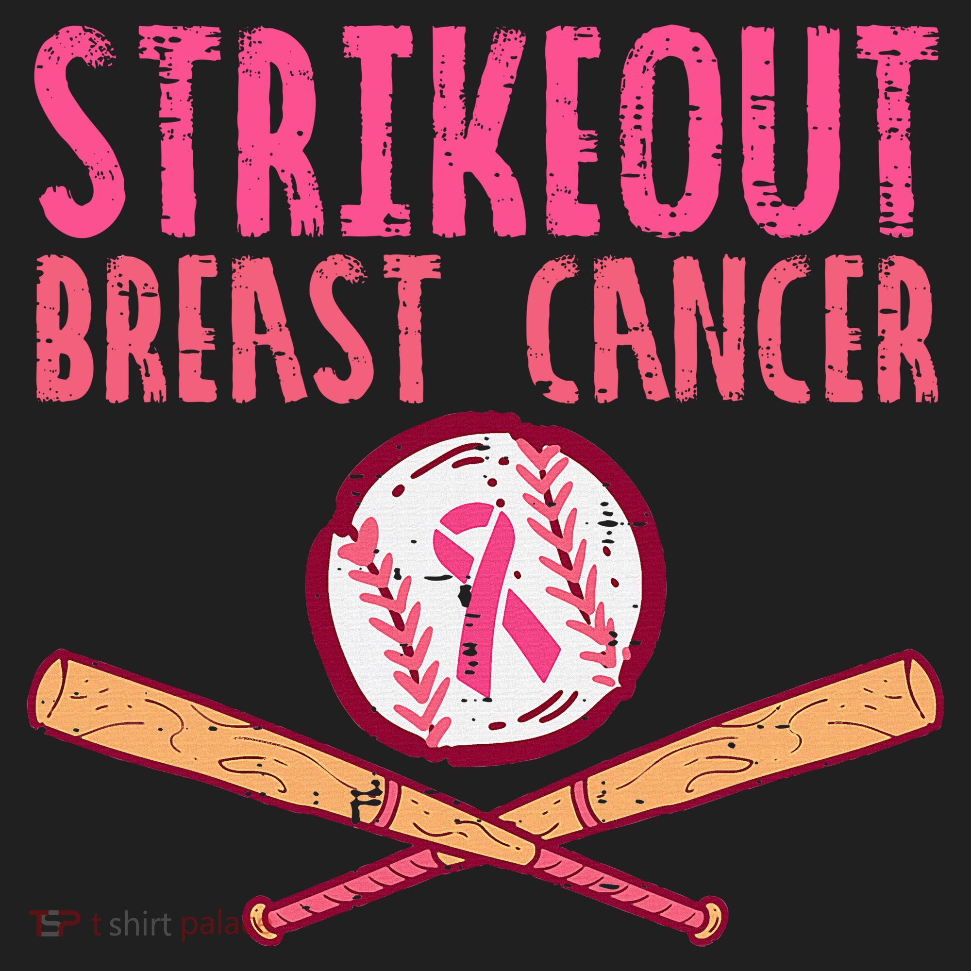 Baseball Strike Out Breast Cancer Beanie