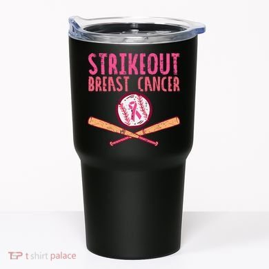 Baseball Strike Out Breast Cancer Tumbler