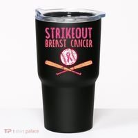 Baseball Strike Out Breast Cancer Tumbler thumb 0