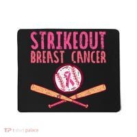 Baseball Strike Out Breast Cancer Mousepad thumb 0