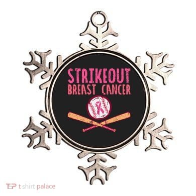 Baseball Strike Out Breast Cancer Ornament