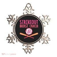 Baseball Strike Out Breast Cancer Ornament thumb 0