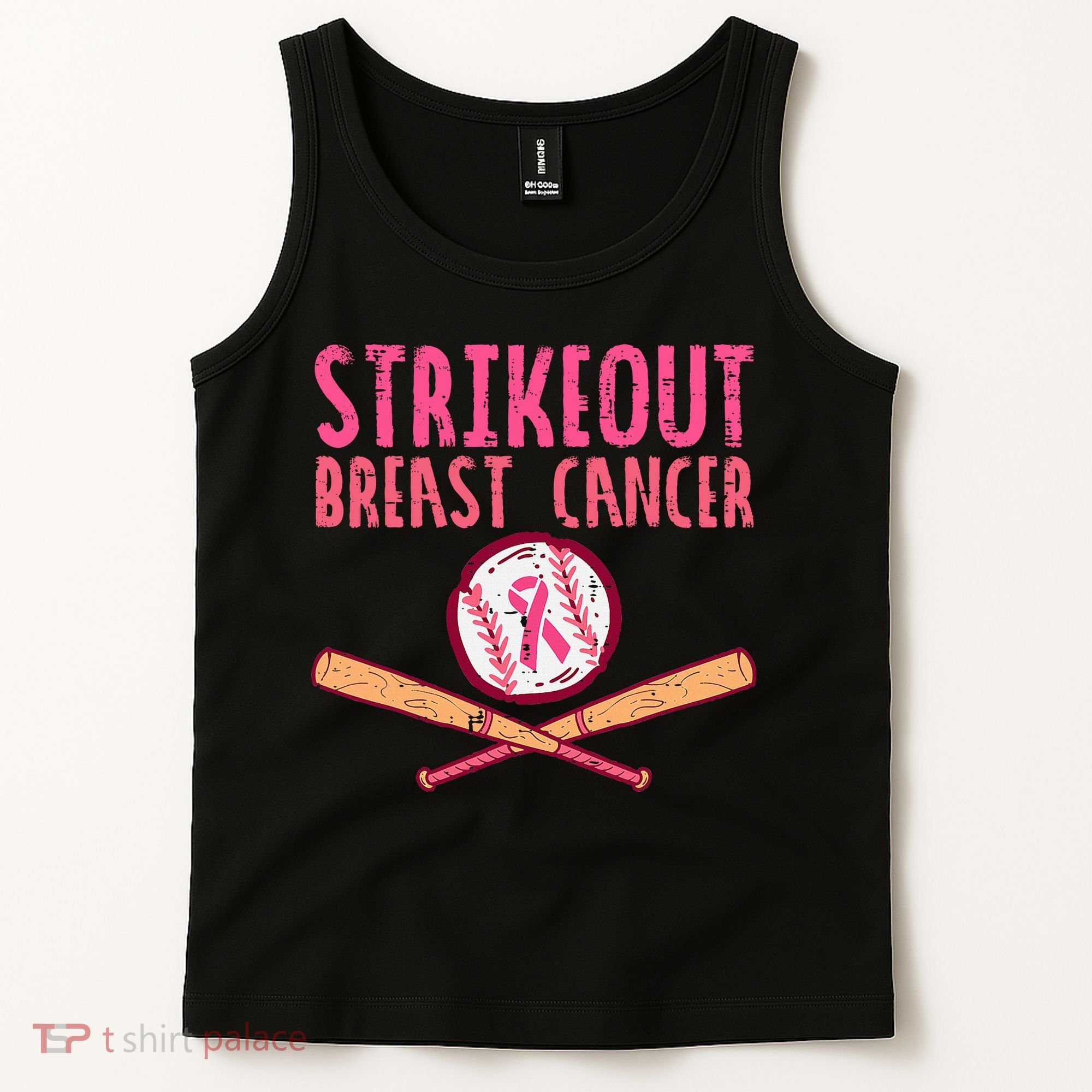 Baseball Strike Out Breast Cancer Tank Top
