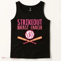Baseball Strike Out Breast Cancer Tank Top thumb 2
