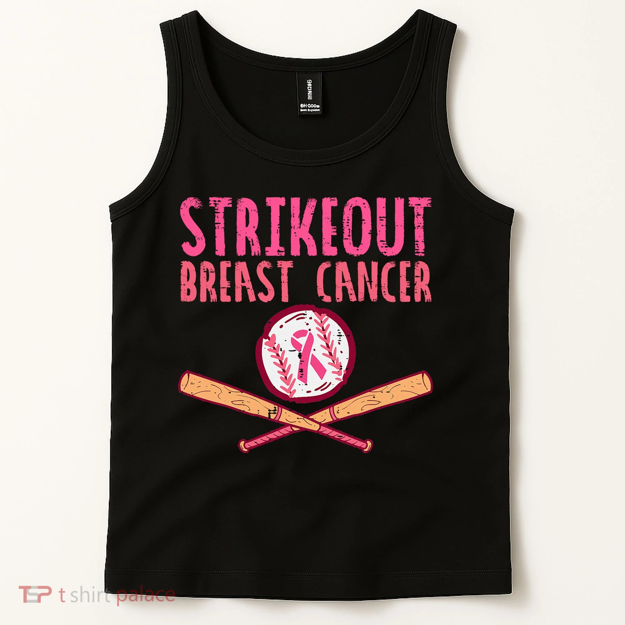 Baseball Strike Out Breast Cancer Tank Top