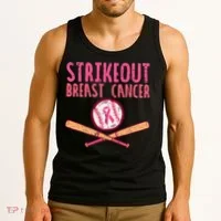 Baseball Strike Out Breast Cancer Tank Top thumb 3