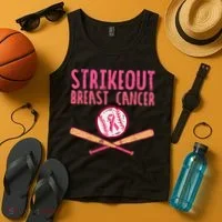 Baseball Strike Out Breast Cancer Tank Top thumb 4