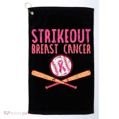Baseball Strike Out Breast Cancer Golf Towel