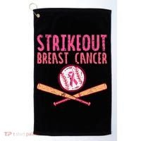 Baseball Strike Out Breast Cancer Golf Towel thumb 0