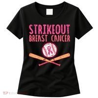 Baseball Strike Out Breast Cancer Women's T-Shirt thumb 0