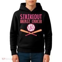 Baseball Strike Out Breast Cancer Kids Hoodie thumb 4