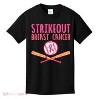 Baseball Strike Out Breast Cancer Kids T-Shirt thumb 0