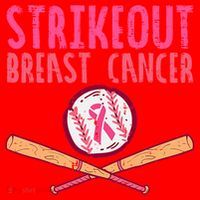 Baseball Strike Out Breast Cancer Santa Hat thumb 1