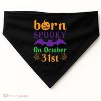 Born Spooky On Halloween October 31 Birthday Party USA-Made Doggie Bandana thumb 0