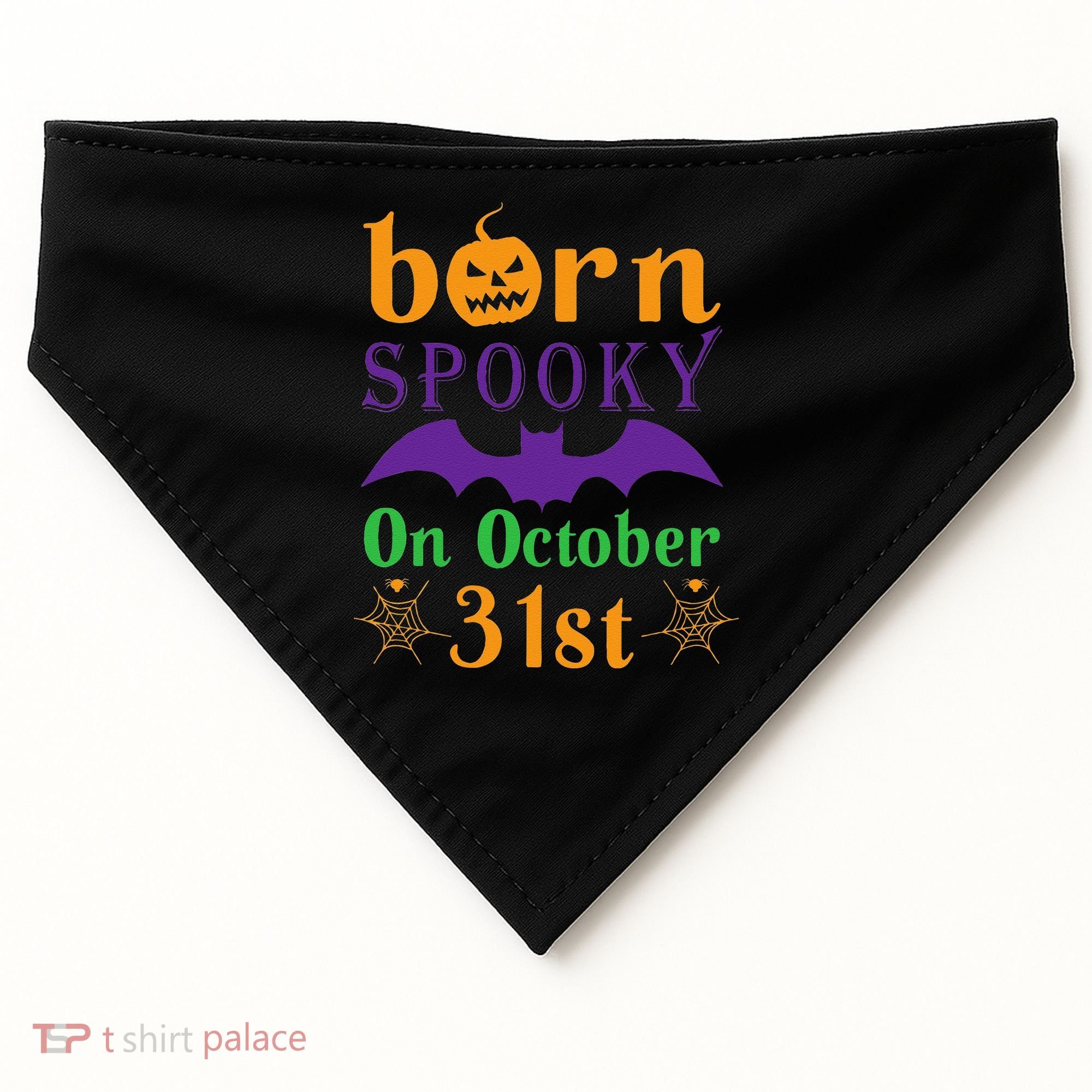 Born Spooky On Halloween October 31 Birthday Party USA-Made Doggie Bandana