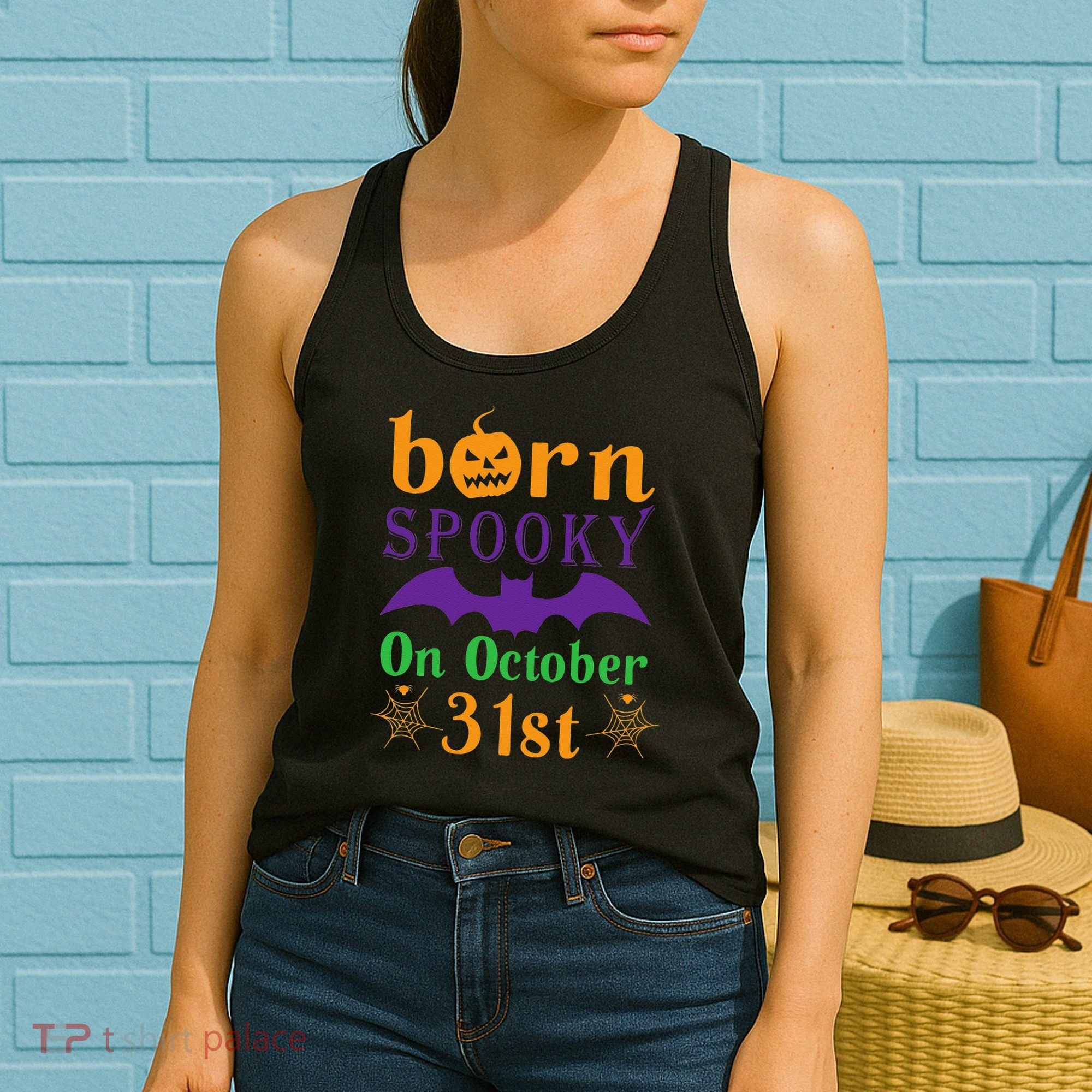 Born Spooky On Halloween October 31 Birthday Party Women's Tank Top