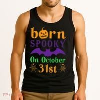 Born Spooky On Halloween October 31 Birthday Party Tank Top thumb 3