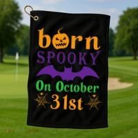 Born Spooky On Halloween October 31 Birthday Party Golf Towel thumb 1