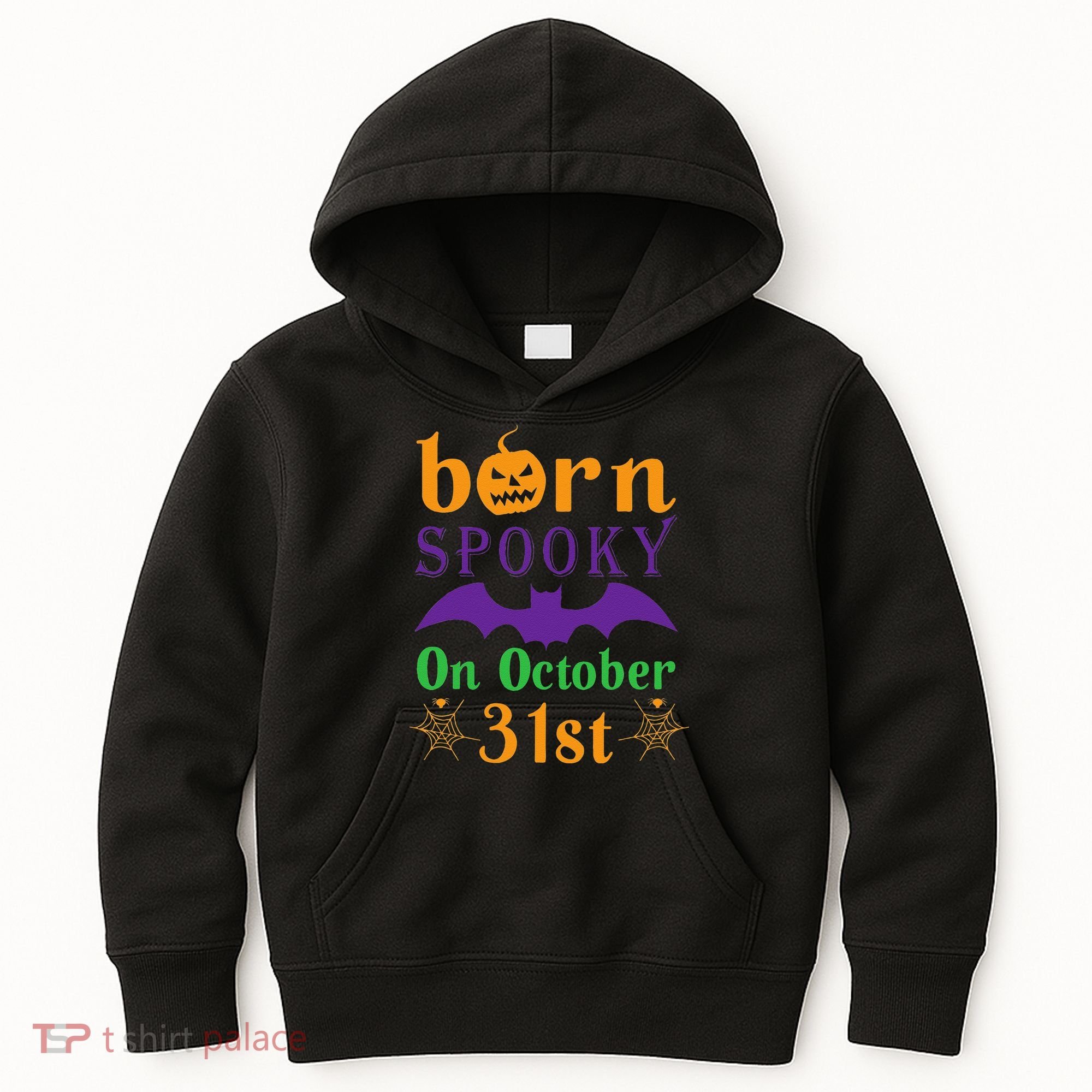 Born Spooky On Halloween October 31 Birthday Party Kids Hoodie