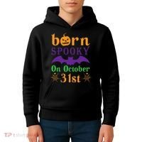 Born Spooky On Halloween October 31 Birthday Party Kids Hoodie thumb 4