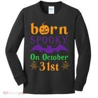Born Spooky On Halloween October 31 Birthday Party Kids Long Sleeve Shirt thumb 0