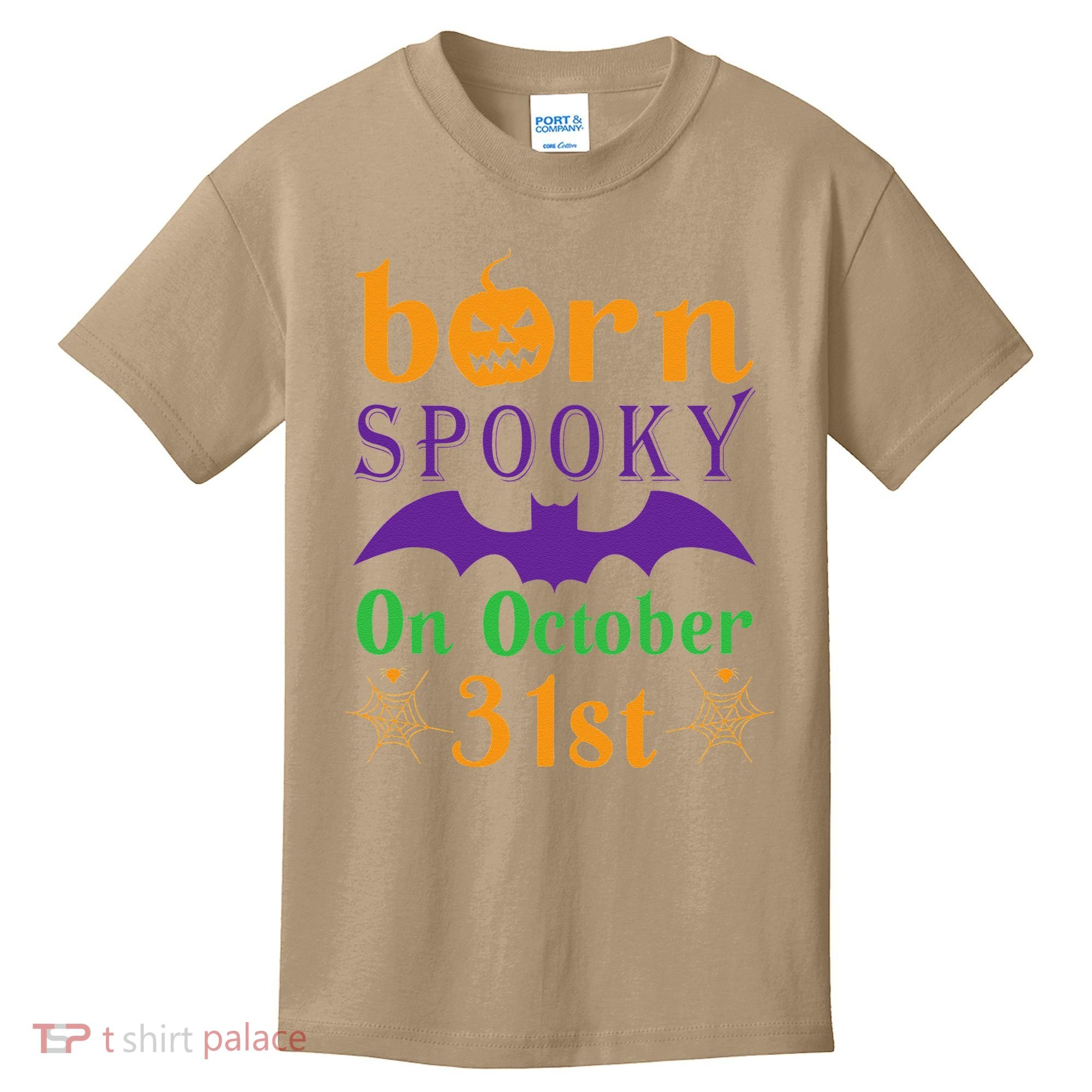 Born Spooky On Halloween October 31 Birthday Party Kids T-Shirt