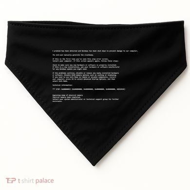 BSOD Computer Error Blue Screen Of Death USA-Made Doggie Bandana
