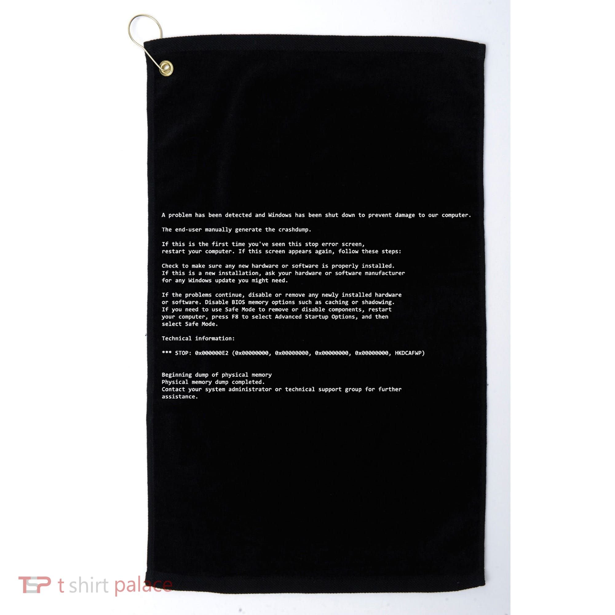 BSOD Computer Error Blue Screen Of Death Golf Towel