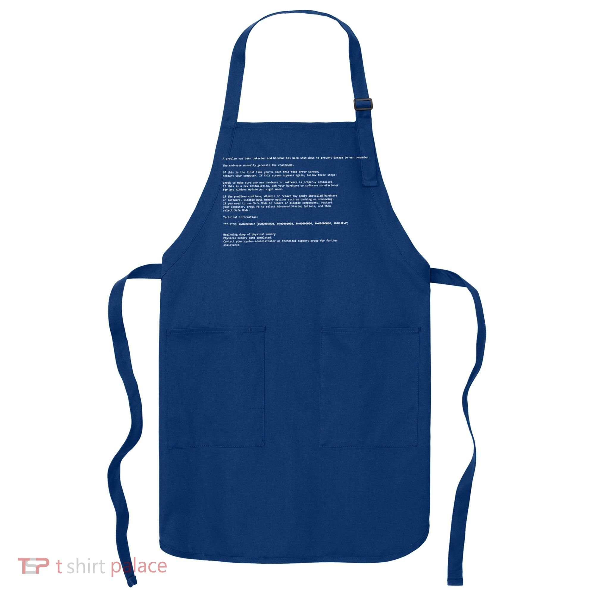 BSOD Computer Error Blue Screen Of Death Apron